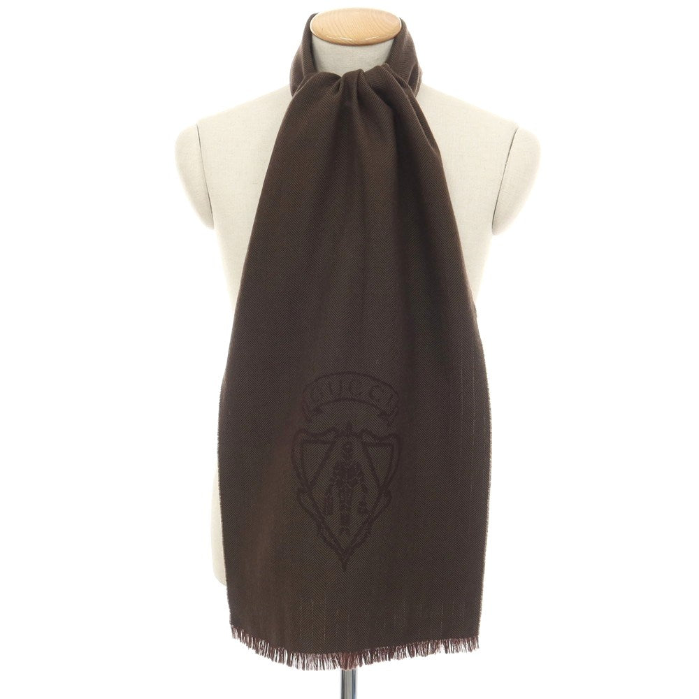 【中古】グッチ GUCCI ウール ヘリンボーン ストール アッシュブラウン【 状態ランクB 】【 メンズ 】
