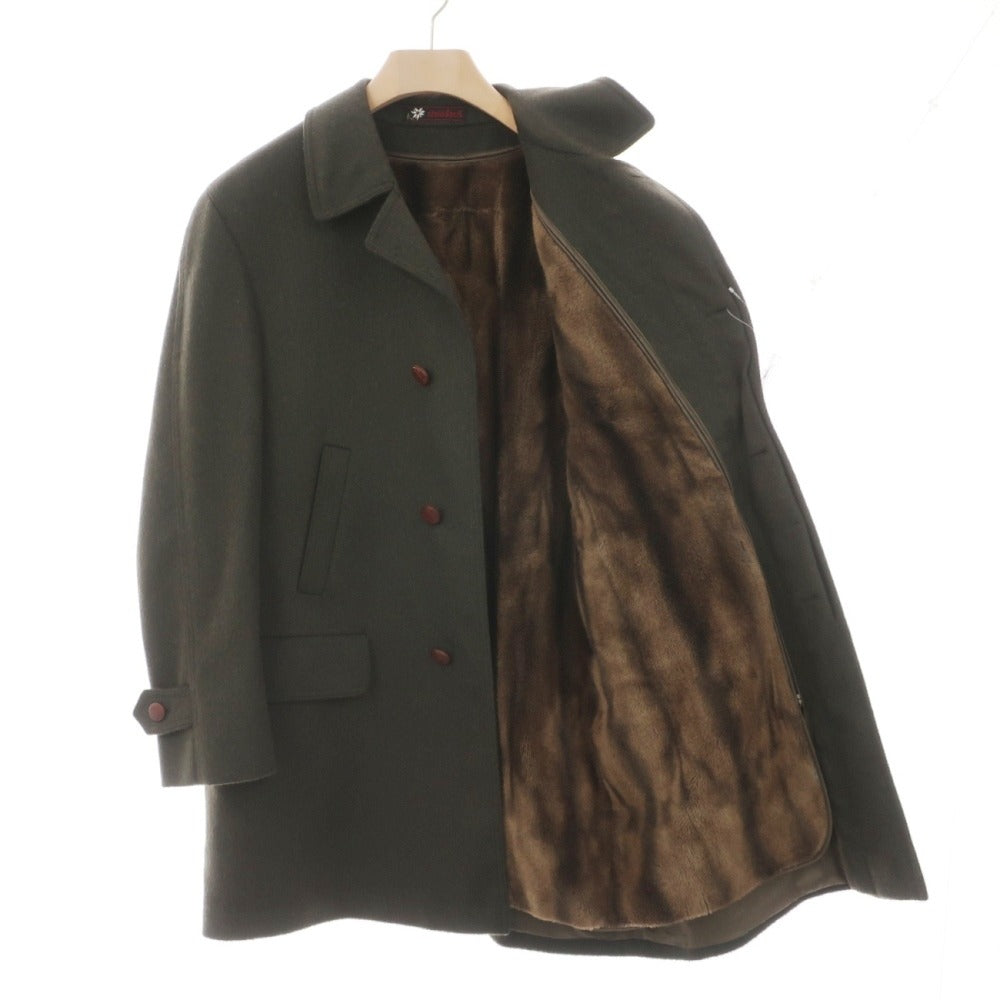 【中古】スタインボック Steinbock ウールアルパカ ローデンクロス ステンカラーコート オリーブ【サイズ50】【 状態ランクD 】【 メンズ 】