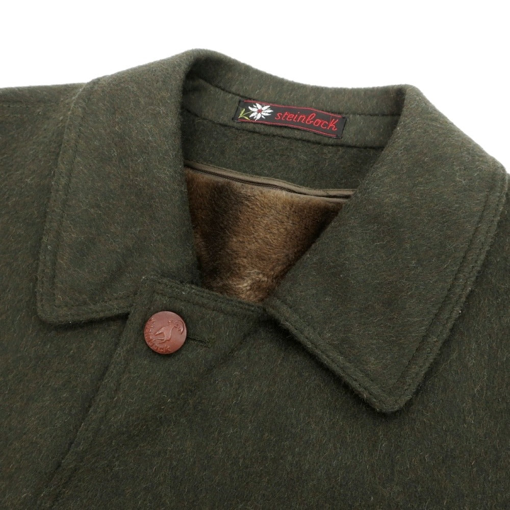 【中古】スタインボック Steinbock ウールアルパカ ローデンクロス ステンカラーコート オリーブ【サイズ50】【 状態ランクD 】【 メンズ 】