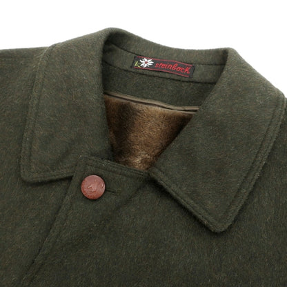 【中古】スタインボック Steinbock ウールアルパカ ローデンクロス ステンカラーコート オリーブ【サイズ50】【 状態ランクD 】【 メンズ 】