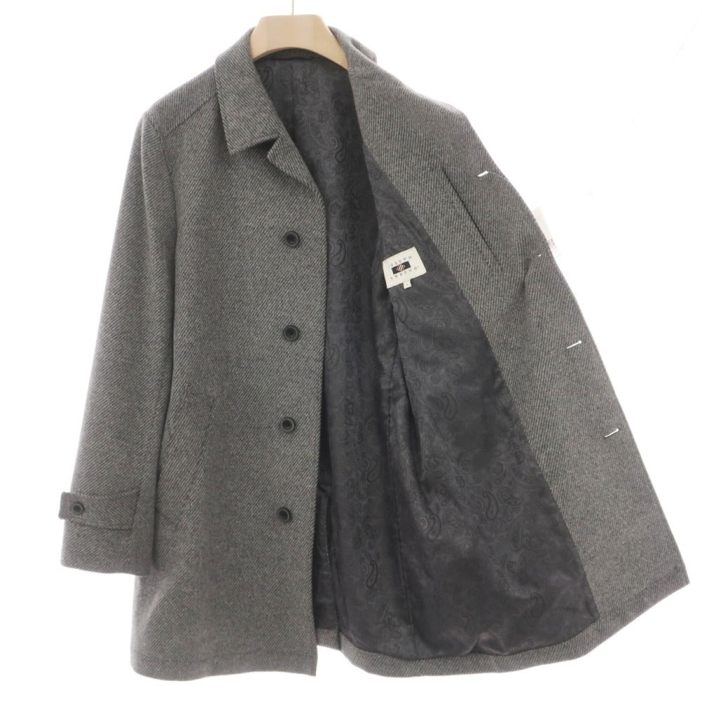 【中古】ジョセフアブード JOSEPH ABBOUD ウールアンゴラナイロン ステンカラーコート グレー【サイズL】【 状態ランクB 】【 メンズ 】