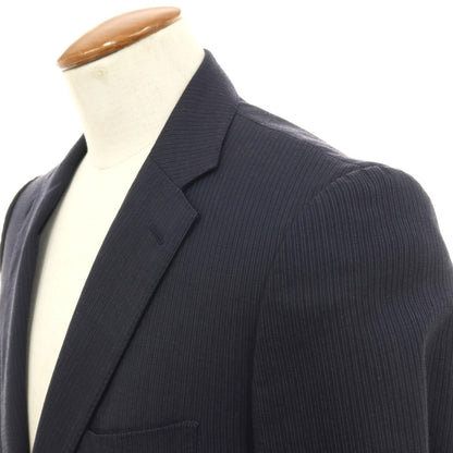 【中古】ポールスチュアート PAUL STUART ウール ピンストライプ 2つボタンスーツ ダークネイビーxホワイト【サイズ46L】【 状態ランクC 】【 メンズ 】