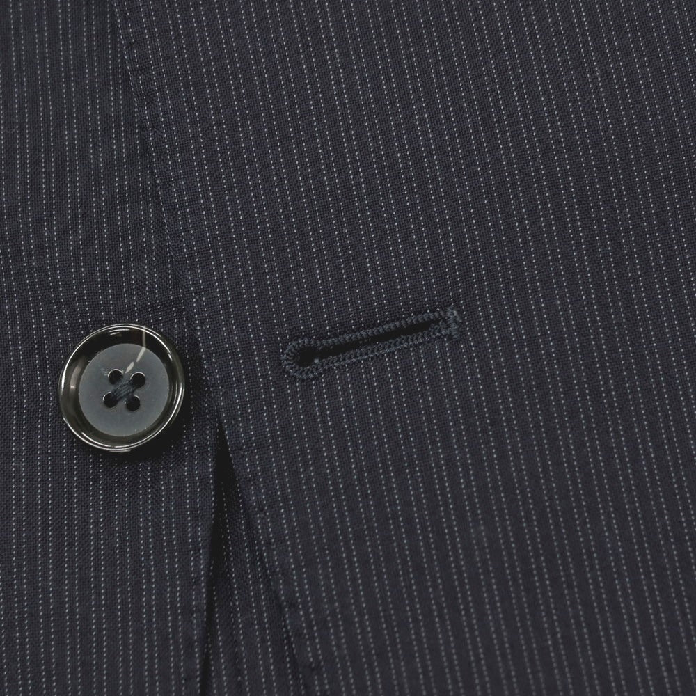 【中古】ポールスチュアート PAUL STUART ウール ピンストライプ 2つボタンスーツ ダークネイビーxホワイト【サイズ46L】【 状態ランクC 】【 メンズ 】