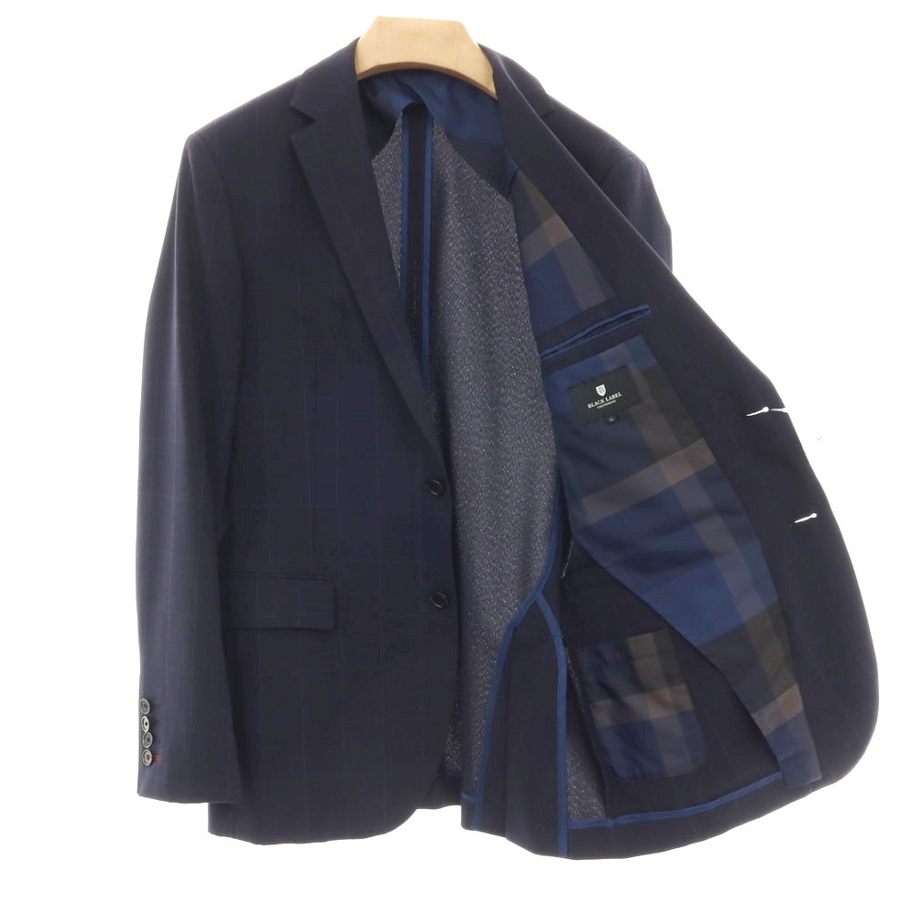【中古】ブラックレーベル クレストブリッジ BLACK LABELCRESTBRIDGE ポリエステル ウィンドウペーンチェック 2つボタンスーツ ネイビーxグレー【サイズLL/79】【 状態ランクB 】【 メンズ 】