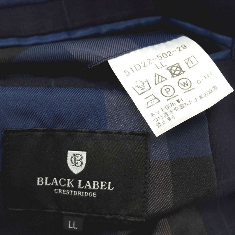 【中古】ブラックレーベル クレストブリッジ BLACK LABELCRESTBRIDGE ポリエステル ウィンドウペーンチェック 2つボタンスーツ ネイビーxグレー【サイズLL/79】【 状態ランクB 】【 メンズ 】