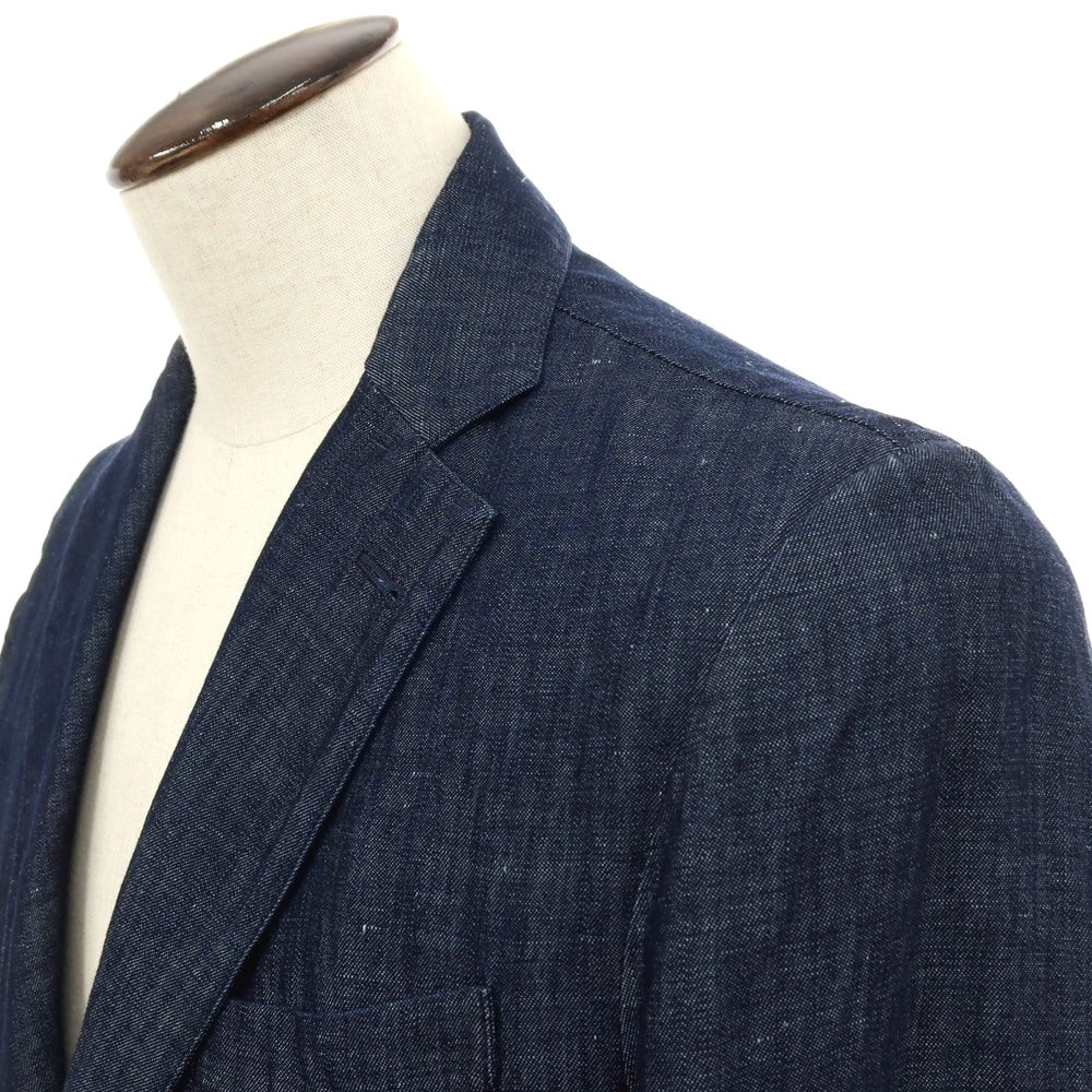 【中古】ゼロセッタンタ 0/70st コットンリネン 2B カジュアルジャケット ネイビー【サイズ50】【 状態ランクB 】【 メンズ 】