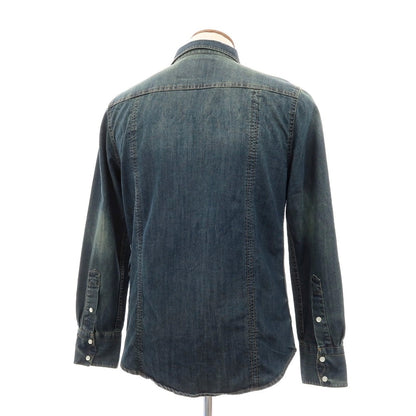 【中古】オールセインツ AllSaints コットン デニム カジュアルシャツ ネイビー【サイズM】【 状態ランクB 】【 メンズ 】