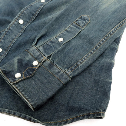 【中古】オールセインツ AllSaints コットン デニム カジュアルシャツ ネイビー【サイズM】【 状態ランクB 】【 メンズ 】