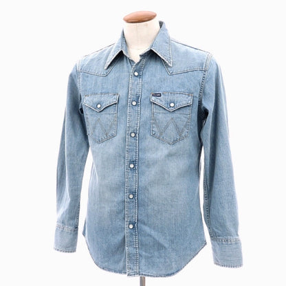 【中古】ラングラー Wrangler コットン デニム ウエスタンシャツ ライトブルー【 M 】【 状態ランクC 】【 メンズ 】 []