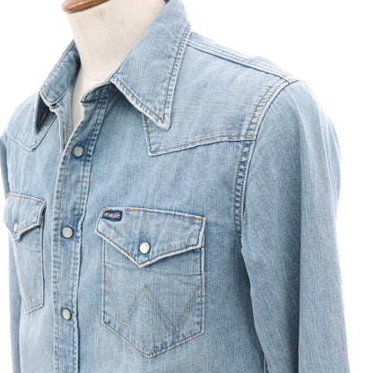 【中古】ラングラー Wrangler コットン デニム ウエスタンシャツ ライトブルー【 M 】【 状態ランクC 】【 メンズ 】 []