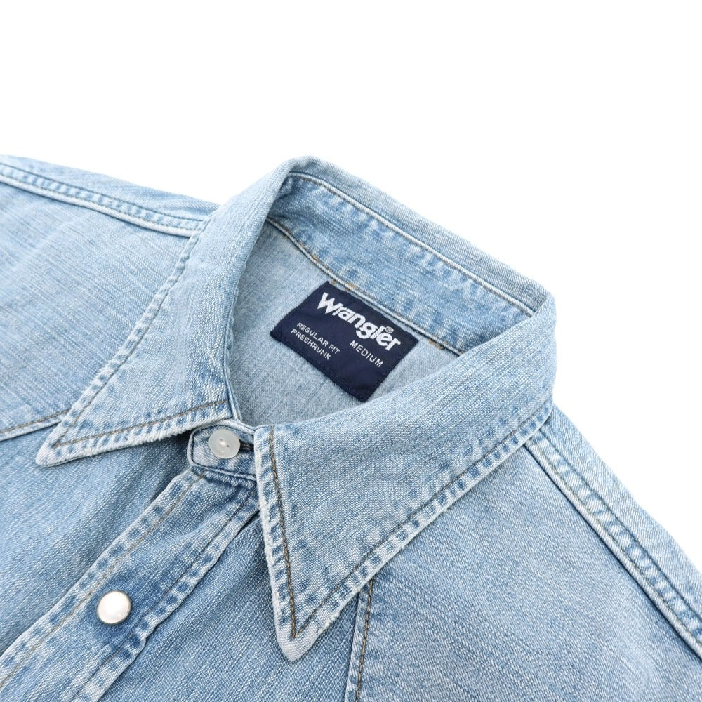 【中古】ラングラー Wrangler コットン デニム ウエスタンシャツ ライトブルー【 M 】【 状態ランクC 】【 メンズ 】 []