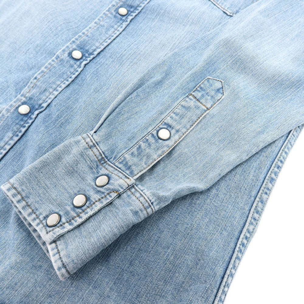 【中古】ラングラー Wrangler コットン デニム ウエスタンシャツ ライトブルー【 M 】【 状態ランクC 】【 メンズ 】 []