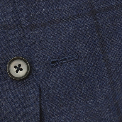 【中古】リングヂャケット RING JACKET MEISTER ウール チェック 3B テーラードジャケット ネイビー【 表記なし(M位) 】【 状態ランクB 】【 メンズ 】 []