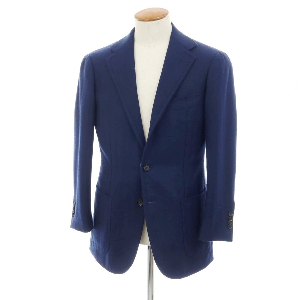 【中古】リングヂャケット RING JACKET MEISTER ウールアンゴラ ヘリンボーン 3B テーラードジャケット ネイビー【サイズ表記なし（M位）】【 状態ランクB 】【 メンズ 】