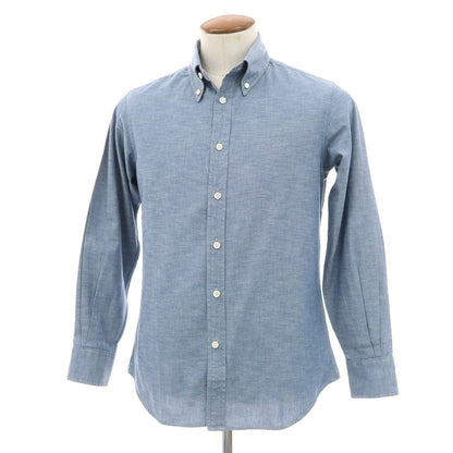 【中古】インディビジュアライズドシャツ INDIVIDUALIZED SHIRTS コットン ボタンダウン カジュアルシャツ ブルー【サイズ表記なし（M位）】【 状態ランクC 】【 メンズ 】