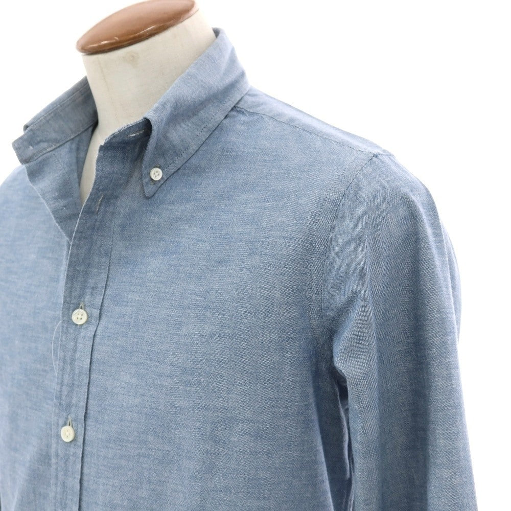 【中古】インディビジュアライズドシャツ INDIVIDUALIZED SHIRTS コットン ボタンダウン カジュアルシャツ ブルー【サイズ表記なし（M位）】【 状態ランクC 】【 メンズ 】