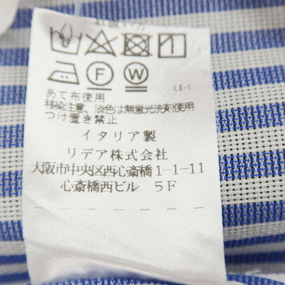 【中古】フライ FRAY コットン ストライプ セミワイドカラー ドレスシャツ ブルーxホワイト【サイズ38】【 状態ランクC 】【 メンズ 】