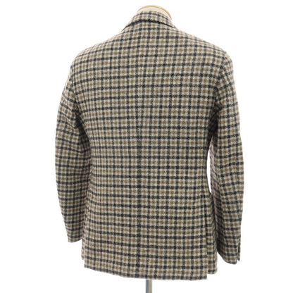【中古】ラルディーニ LARDINI ウール チェック 3B テーラードジャケット ベージュxブラック【サイズ44】【 状態ランクB 】【 メンズ 】
