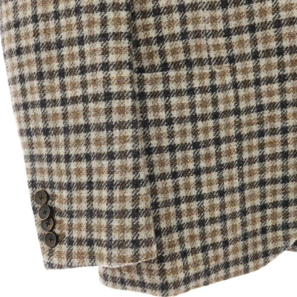 【中古】ラルディーニ LARDINI ウール チェック 3B テーラードジャケット ベージュxブラック【サイズ44】【 状態ランクB 】【 メンズ 】