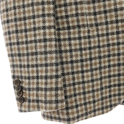 【中古】ラルディーニ LARDINI ウール チェック 3B テーラードジャケット ベージュxブラック【サイズ44】【 状態ランクB 】【 メンズ 】
