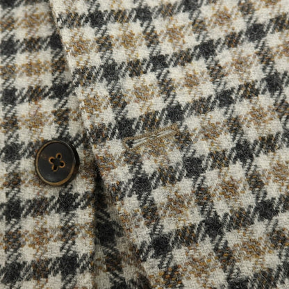【中古】ラルディーニ LARDINI ウール チェック 3B テーラードジャケット ベージュxブラック【サイズ44】【 状態ランクB 】【 メンズ 】