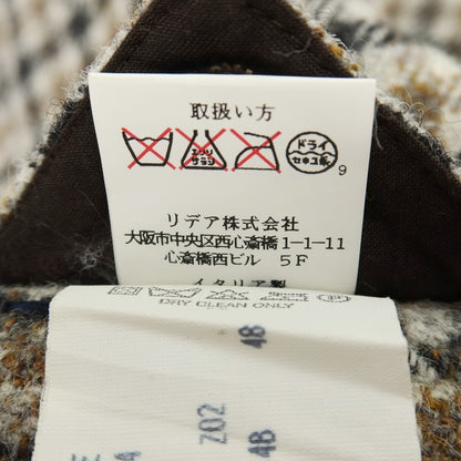 【中古】ラルディーニ LARDINI ウール チェック 3B テーラードジャケット ベージュxブラック【サイズ44】【 状態ランクB 】【 メンズ 】