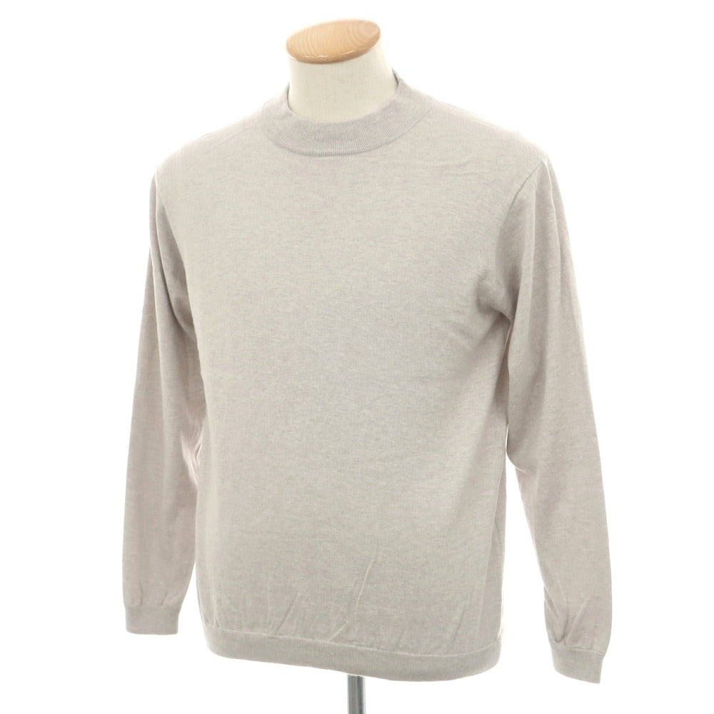 【中古】ビューティアンドユースユナイテッドアローズ BEAUTY&amp;YOUTH UNITED ARROWS ハイゲージ コットンレーヨンナイロンカシミヤ モックネック プルオーバーニット ライトグレー【サイズS】【 状態ランクB 】【 メンズ 】