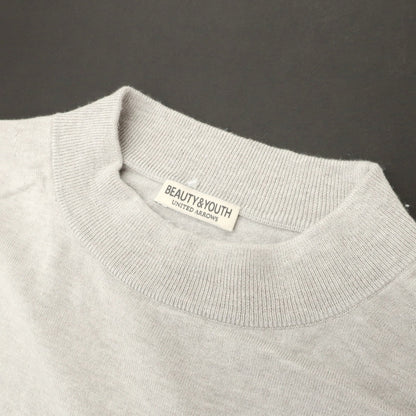 【中古】ビューティアンドユースユナイテッドアローズ BEAUTY&amp;YOUTH UNITED ARROWS ハイゲージ コットンレーヨンナイロンカシミヤ モックネック プルオーバーニット ライトグレー【サイズS】【 状態ランクB 】【 メンズ 】