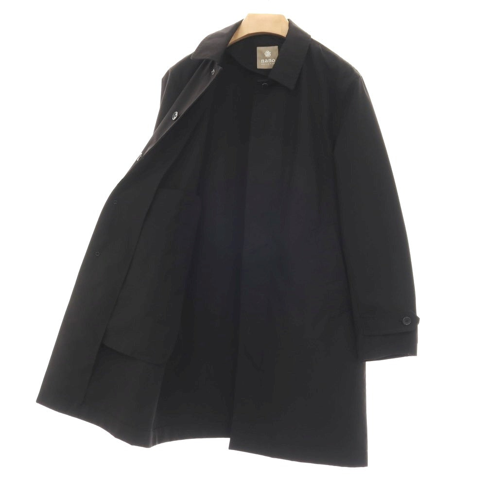 【中古】ナノユニバース nano universe ポリエステルコットン ステンカラーコート ブラック【サイズM】【 状態ランクB 】【 メンズ 】