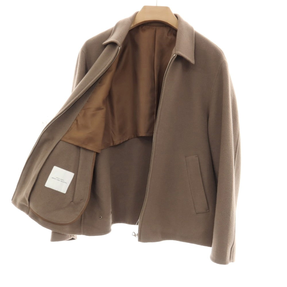 【中古】グリーンレーベルリラクシング green label relaxing Super 140’sプレジャーウール＆ナイロンポリエステル ジップアップブルゾン トープ【サイズM】【 状態ランクC 】【 メンズ 】