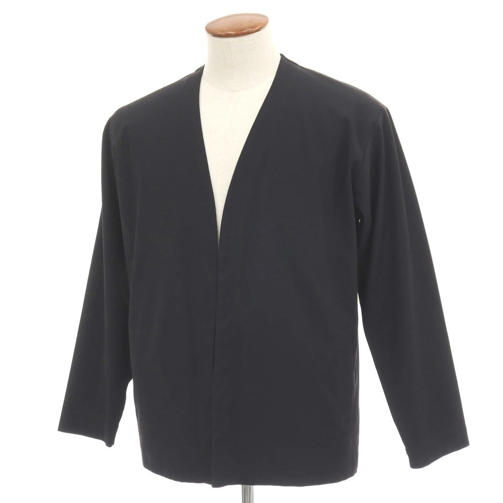 【中古】グリーンレーベルリラクシング green label relaxing ストレッチ ポリエステルリネンコットン ボタンレス カーディガン ダークネイビー【サイズM】【 状態ランクC 】【 メンズ 】