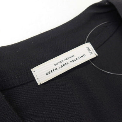 【中古】グリーンレーベルリラクシング green label relaxing ストレッチ ポリエステルリネンコットン ボタンレス カーディガン ダークネイビー【サイズM】【 状態ランクC 】【 メンズ 】