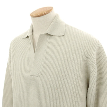【中古】ユナイテッドアローズ UNITED ARROWS ウールナイロン スキッパー リブ編み プルオーバーニット ペールグリーン系【サイズS】【 状態ランクC 】【 メンズ 】
