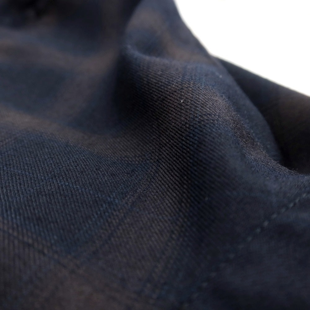 【中古】グリーンレーベルリラクシング green label relaxing ポリエステルウール チェック バンドカラー カジュアルシャツ ネイビーxブラウン【サイズM】【 状態ランクB 】【 メンズ 】