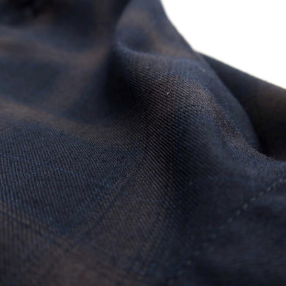 【中古】グリーンレーベルリラクシング green label relaxing ポリエステルウール チェック バンドカラー カジュアルシャツ ネイビーxブラウン【サイズM】【 状態ランクB 】【 メンズ 】