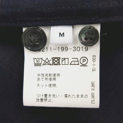 【中古】グリーンレーベルリラクシング green label relaxing ポリエステルウール チェック バンドカラー カジュアルシャツ ネイビーxブラウン【サイズM】【 状態ランクB 】【 メンズ 】