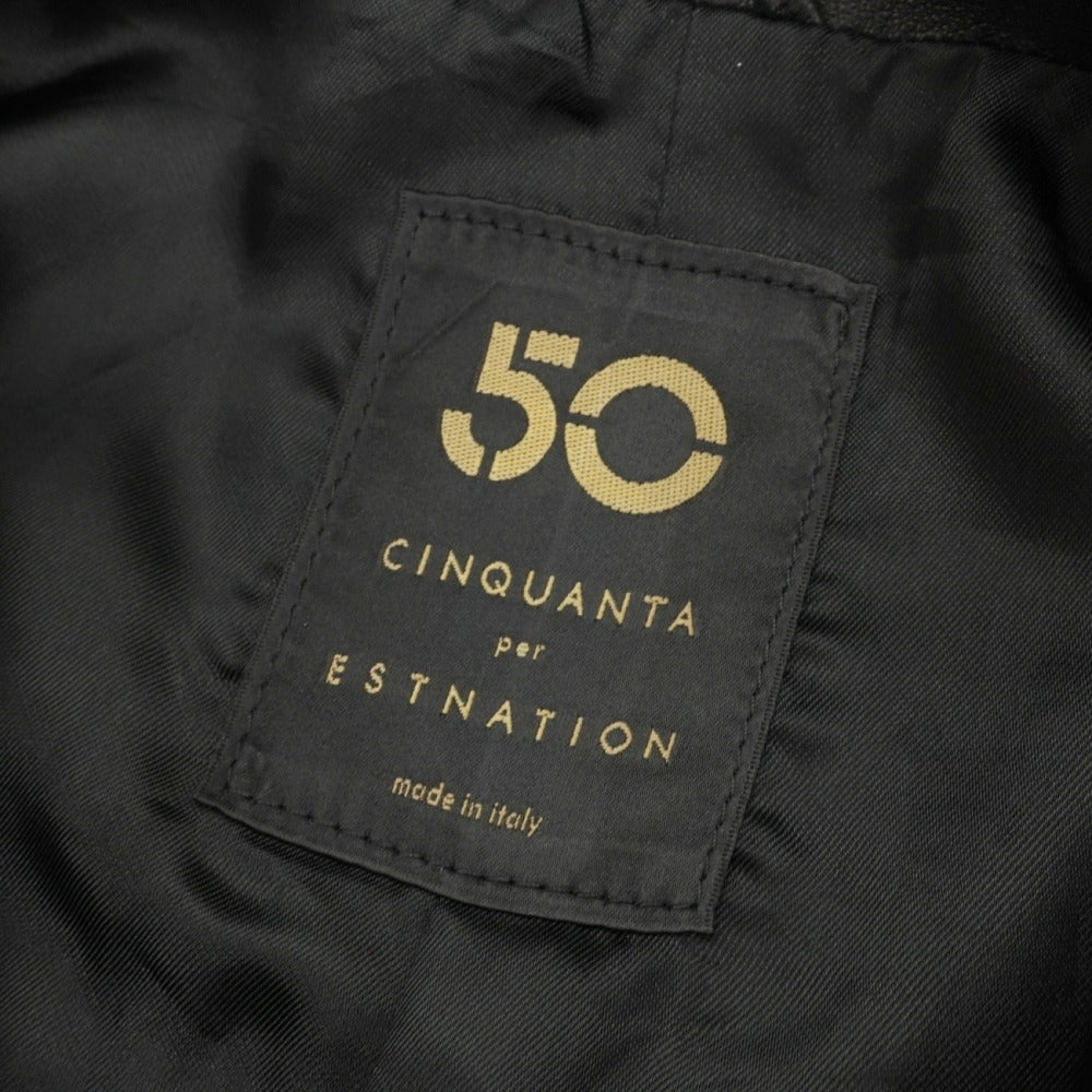 【中古】チンクアンタ Cinquanta ESTNATION別注 羊革 レザー ダッフルコート ブラック【サイズ46】【 状態ランクB 】【 メンズ 】