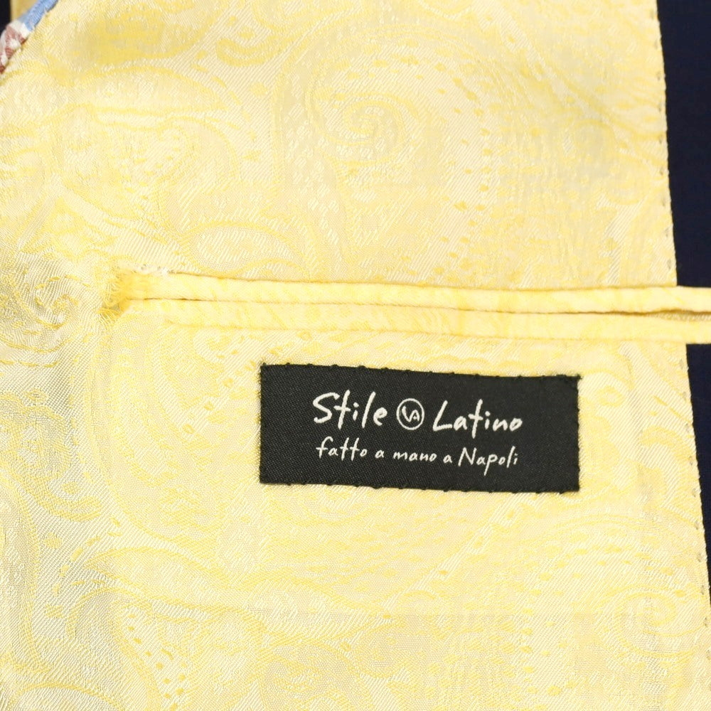 【中古】スティレ ラティーノ STILE LATINO ウール 3つボタンスーツ ネイビー【サイズ44 Drop 7R】【 状態ランクC 】【 メンズ 】 [BPD]