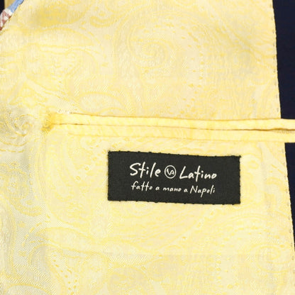【中古】スティレ ラティーノ STILE LATINO ウール 3つボタンスーツ ネイビー【サイズ44 Drop 7R】【 状態ランクC 】【 メンズ 】 [BPD]