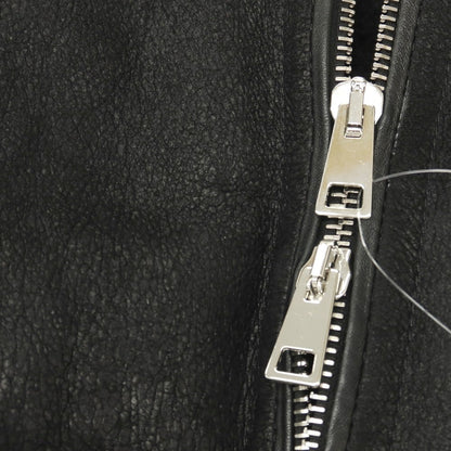 【中古】ソレシティ Solleciti クラックムートン フライトジャケット MA-1 レザーブルゾン ブラック【サイズ46】【 状態ランクA 】【 メンズ 】