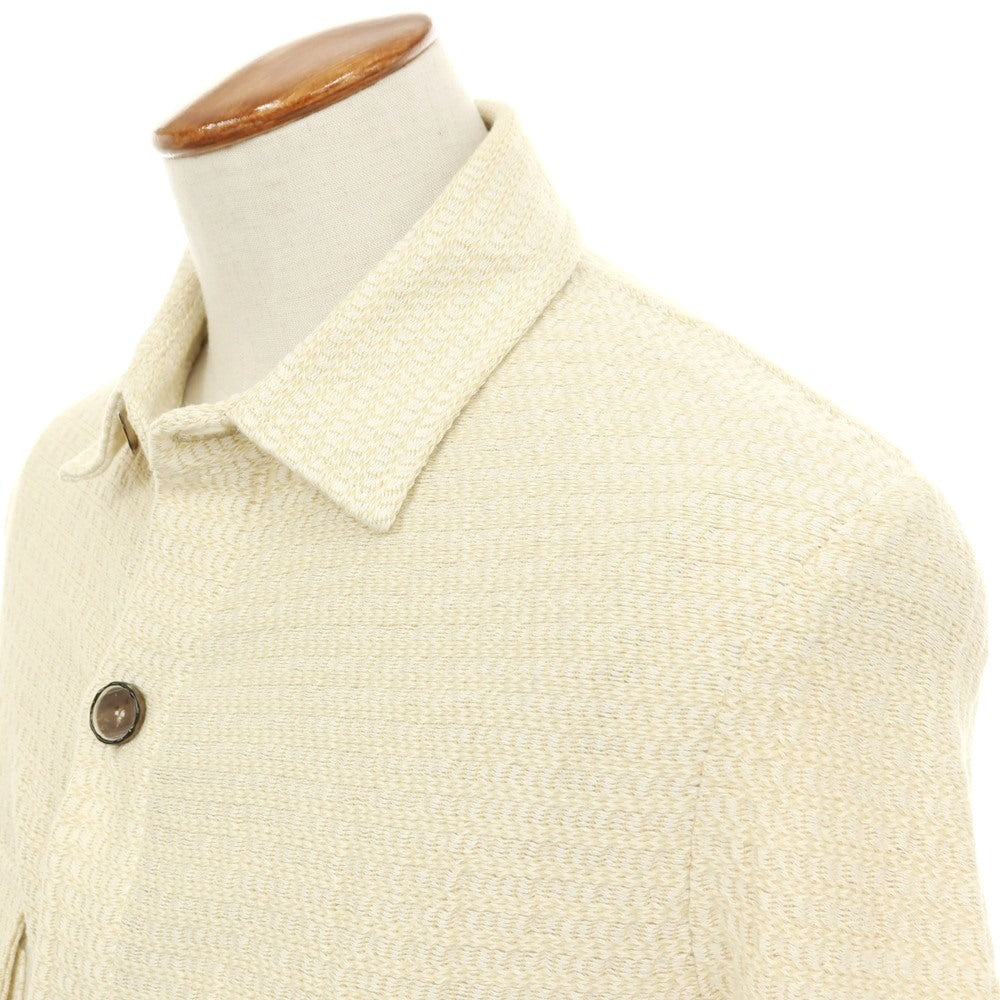 【中古】サンハウス SUN HOUSE コットン ワークジャケット ベージュxホワイト【サイズ48】【 状態ランクC 】【 メンズ 】