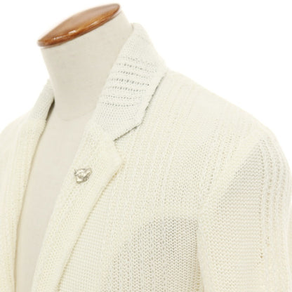 【中古】サンハウス SUN HOUSE リネン 2B ニットジャケット ホワイト【サイズ48】【 状態ランクB 】【 メンズ 】