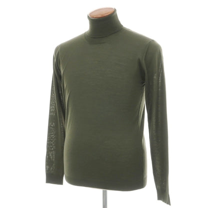 【中古】ロベルトコリーナ ROBERTO COLLINA ハイゲージ ウール タートルネック プルオーバーニット ダークオリーブグリーン【サイズ48】【 状態ランクB 】【 メンズ 】