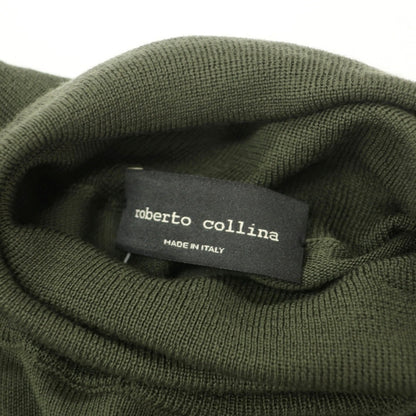 【中古】ロベルトコリーナ ROBERTO COLLINA ハイゲージ ウール タートルネック プルオーバーニット ダークオリーブグリーン【サイズ46】【 状態ランクB 】【 メンズ 】