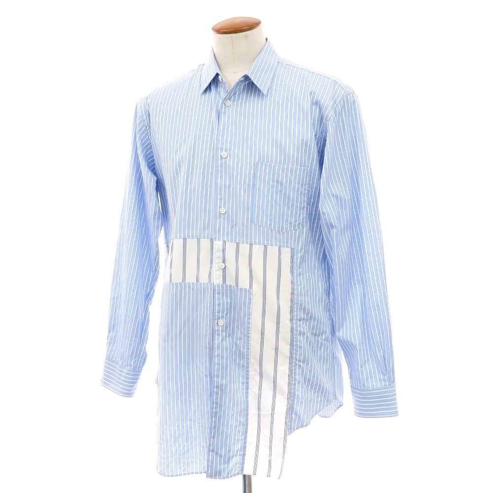 【中古】コムデギャルソンシャツ COMME des GARCONS SHIRT コットン ストライプ レギュラーカラー カジュアルシャツ ライトブルーxホワイト【 M 】【 状態ランクB 】【 メンズ 】 []
