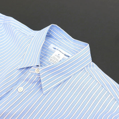 【中古】コムデギャルソンシャツ COMME des GARCONS SHIRT コットン ストライプ レギュラーカラー カジュアルシャツ ライトブルーxホワイト【 M 】【 状態ランクB 】【 メンズ 】 []