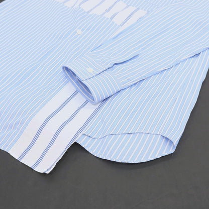 【中古】コムデギャルソンシャツ COMME des GARCONS SHIRT コットン ストライプ レギュラーカラー カジュアルシャツ ライトブルーxホワイト【 M 】【 状態ランクB 】【 メンズ 】 []