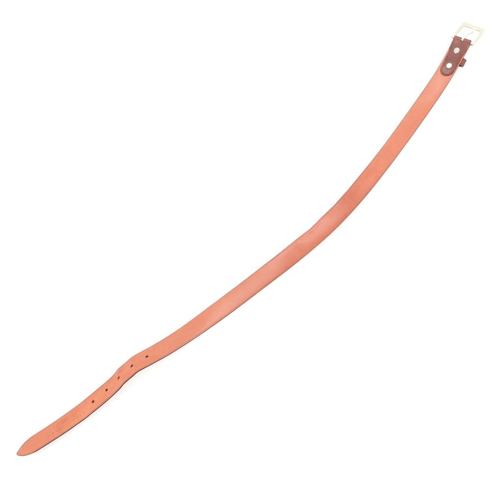 【中古】エドワードグリーン EDWARD GREEN レザー ベルト マルーンxシルバー【サイズ100】【 状態ランクC 】【 メンズ 】