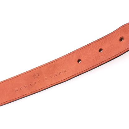 【中古】エドワードグリーン EDWARD GREEN レザー ベルト マルーンxシルバー【サイズ100】【 状態ランクC 】【 メンズ 】