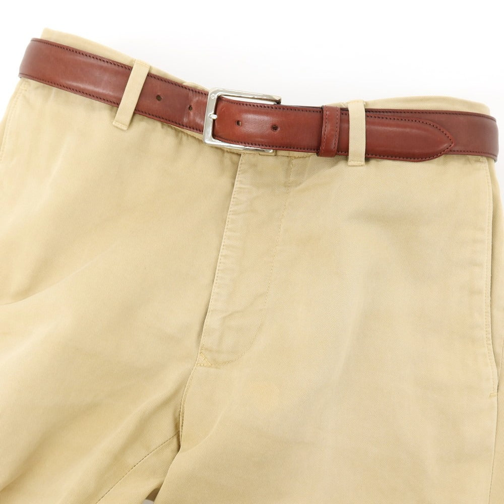 【中古】エドワードグリーン EDWARD GREEN レザー ベルト マルーンxシルバー【サイズ100】【 状態ランクC 】【 メンズ 】